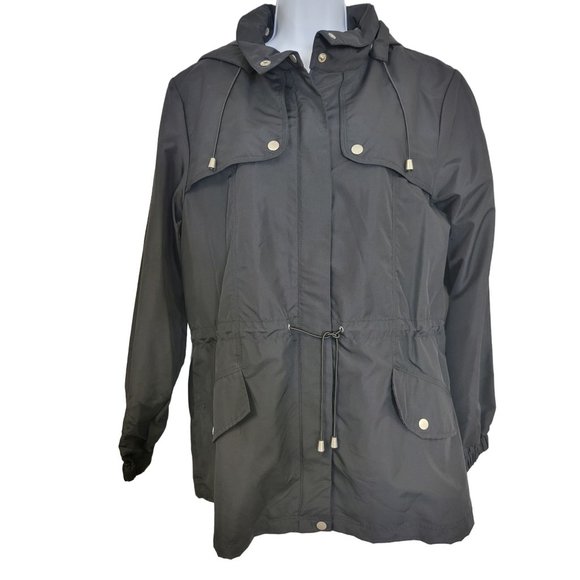 Black hooded rain coat NWT Charter Club Golf Collection - Picture 1 of 11